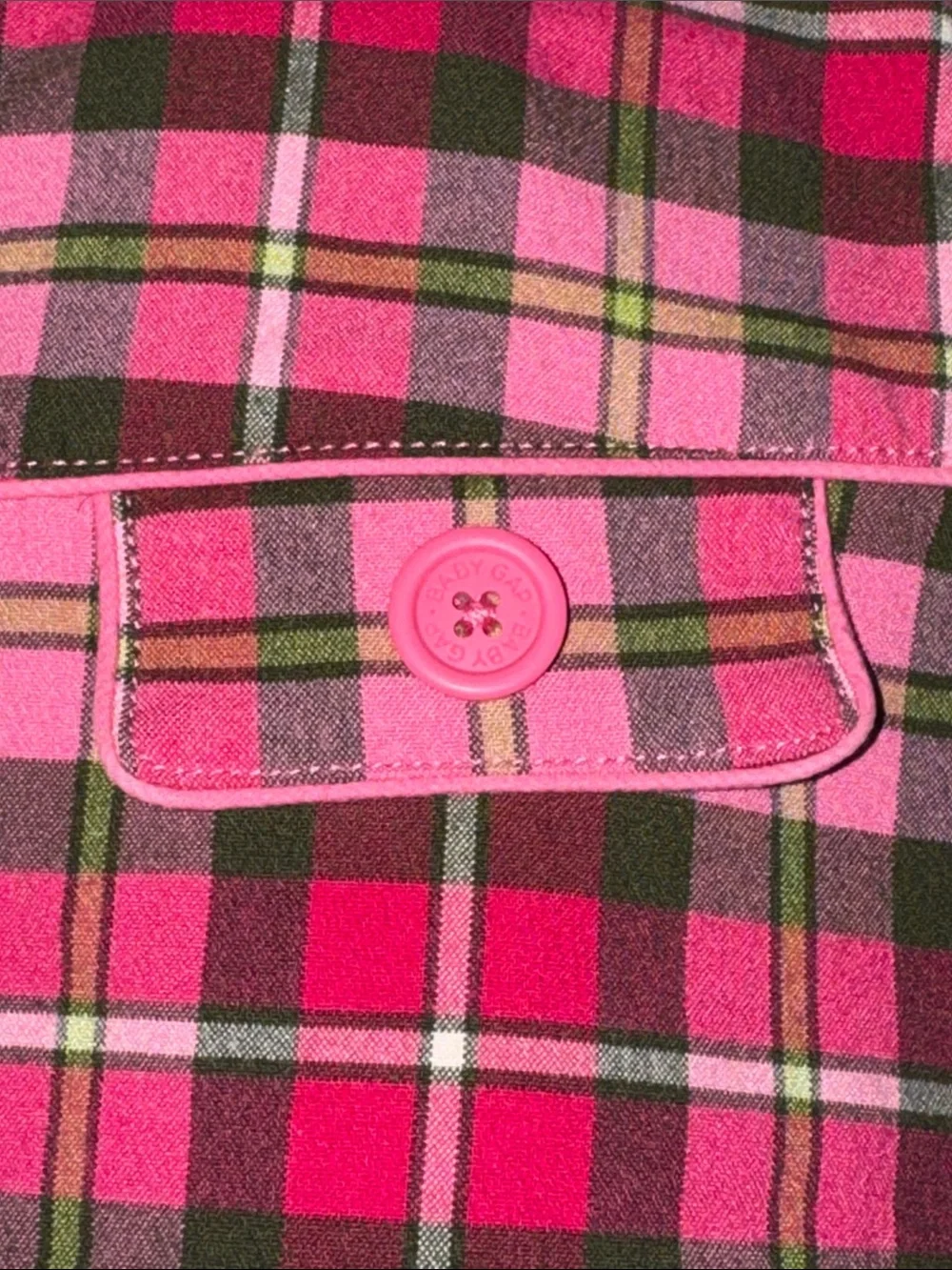 GAP Pink and Brown Plaid Sleeveless Shift Dress